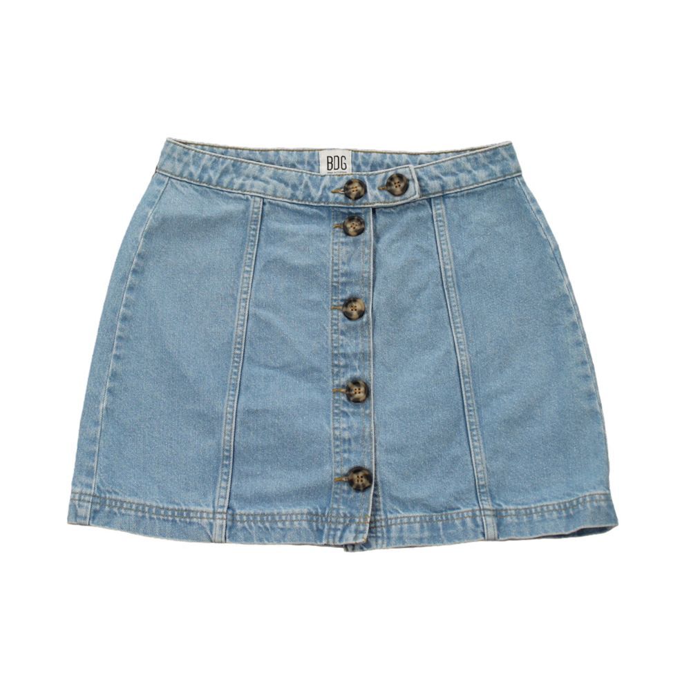 BDG Urban Outfitters Denim Mini Skirt Size M Button‑Front Blue Wash Casual Y2K